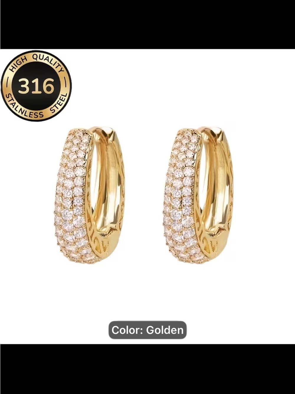 Affordable Fashion Finds Gold Pavé Huggie Earrings